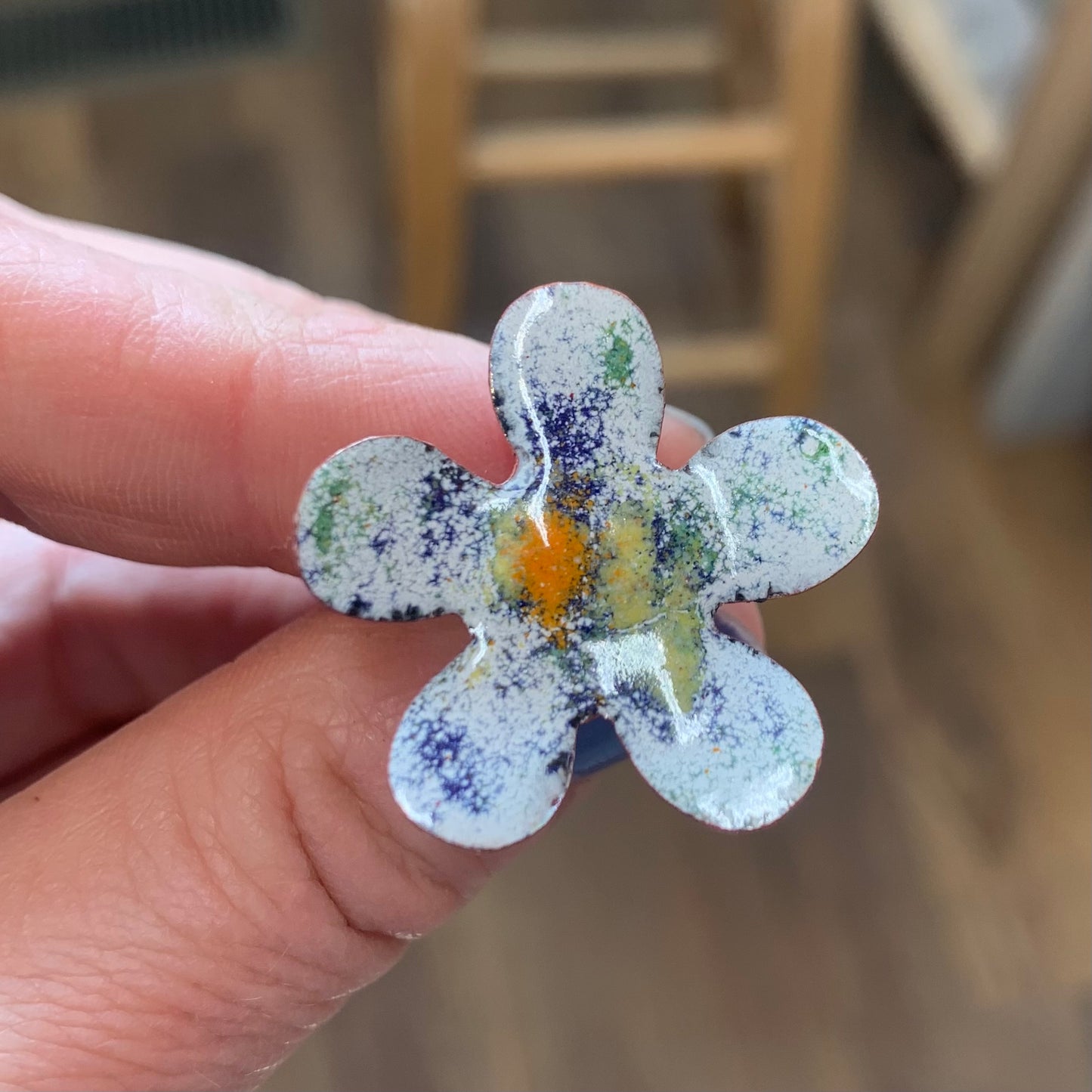 Small Copper Enamel Flowers