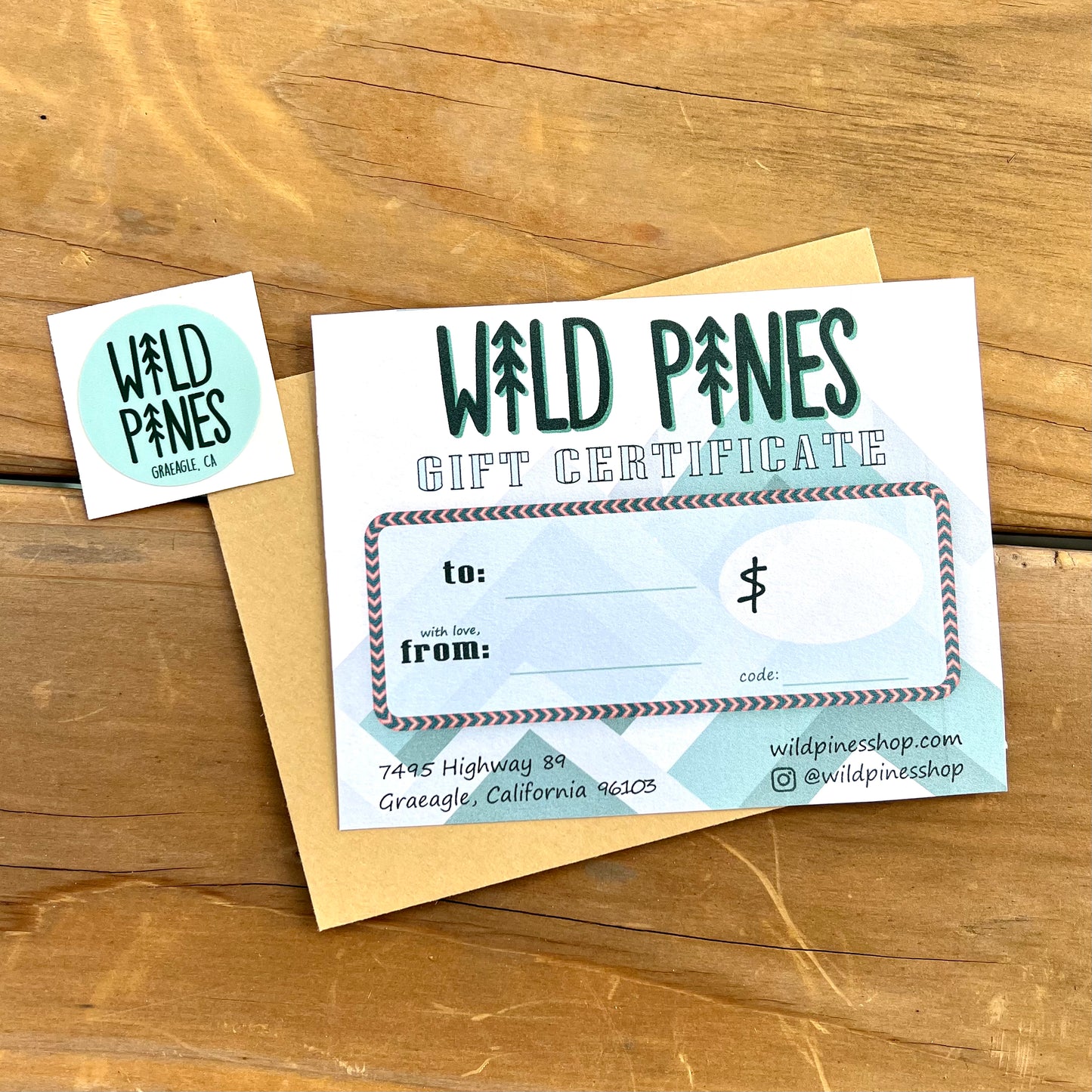Wild Pines Gift Certificate